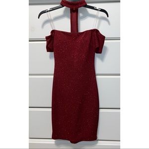 Red Sparkly Bodycon Dress